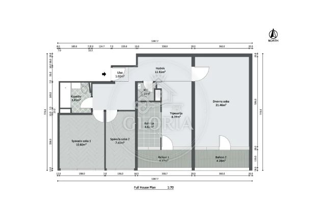 2,5-комнатная квартира, 78 м², Хотел Югославия, Новый Белград