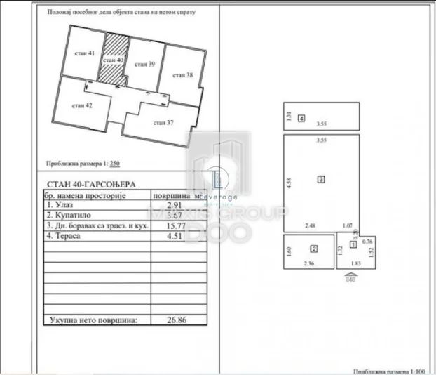 Studio, 26.85 m², Mali Mokri Lug, Zvezdara, photo 5